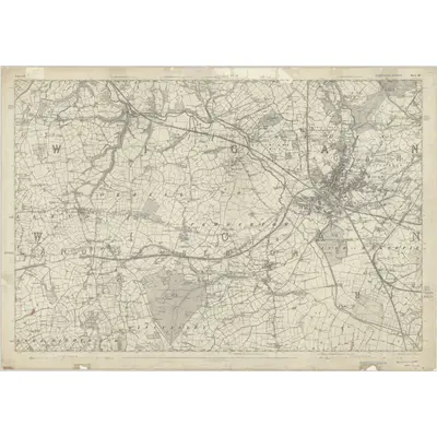 1845 Map of Lancashire 93, 1849 Print