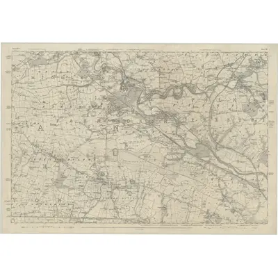 1844 Map of Lancashire 95, 1850 Print