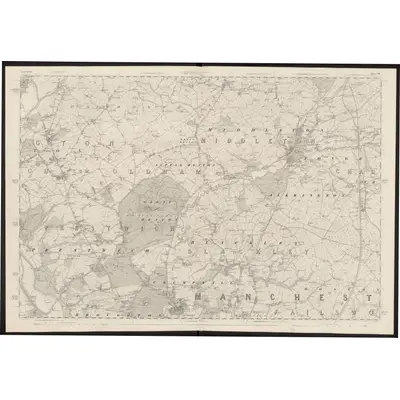 1844 Map of Lancashire 96, 1848 Print