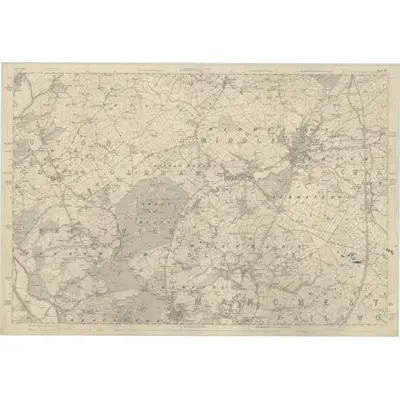 1844 Map of Lancashire 96, 1848 Print