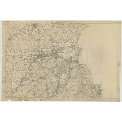 1844 Map of Lancashire 97, 1882 Print