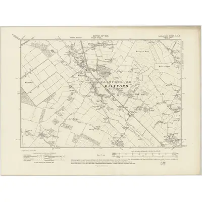 1906 Map of Lancashire C.NE, 1909 Print