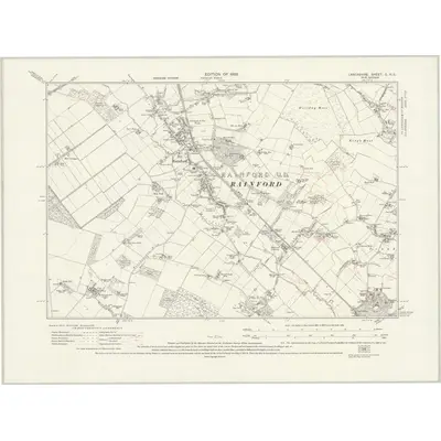 1925 Map of Lancashire C.NE, 1928 Print