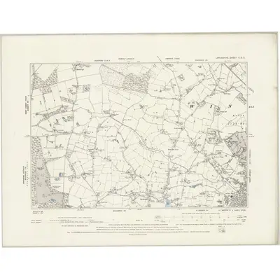 1892 Map of Lancashire C.SE, 1894 Print