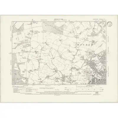 1925 Map of Lancashire C.SE, 1933 Print