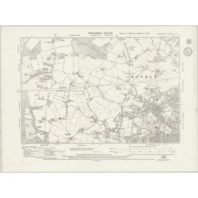 1938 Map of Lancashire C.SE, 1944 Print