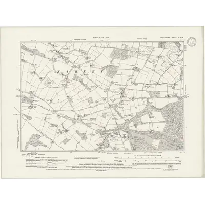 1925 Map of Lancashire C.SW, 1933 Print