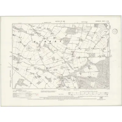 1937 Map of Lancashire C.SW, 1938 Print