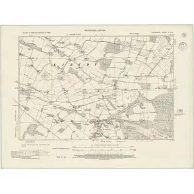 1938 Map of Lancashire C.SW, 1944 Print