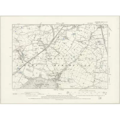 1891 Map of Lancashire CI.NE, 1894 Print