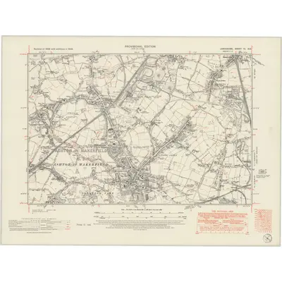 1948 Map of Lancashire CI.NE, 1951 Print