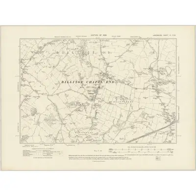 1906 Map of Lancashire CI.NW, 1909 Print