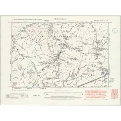 1939 Map of Lancashire CI.NW, 1946 Print