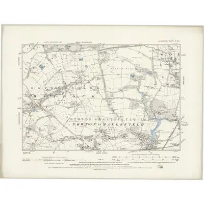 1891 Map of Lancashire CI.SE, 1894 Print