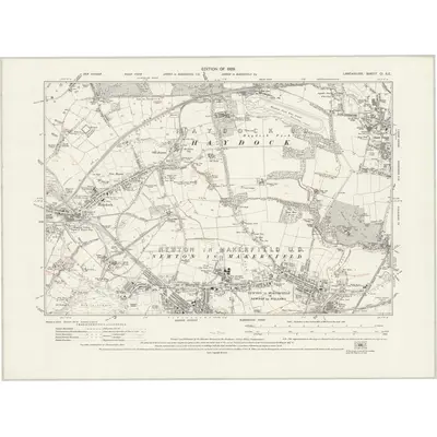 1925 Map of Lancashire CI.SE, 1929 Print
