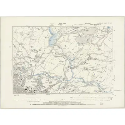 1891 Map of Lancashire CI.SW, 1894 Print