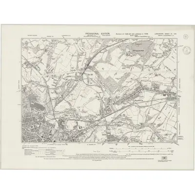 1938 Map of Lancashire CI.SW, 1943 Print