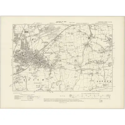 1905 Map of Lancashire CII.NE, 1908 Print