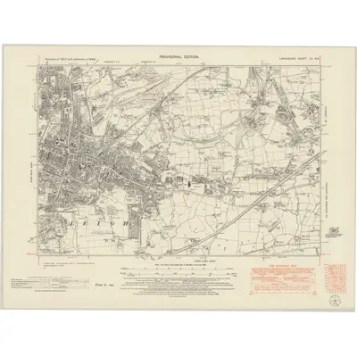 1948 Map of Lancashire CII.NE, 1951 Print