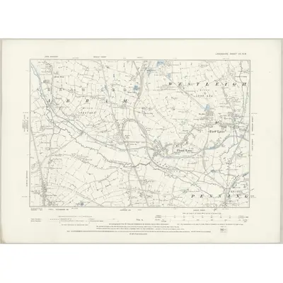 1891 Map of Lancashire CII.NW, 1894 Print