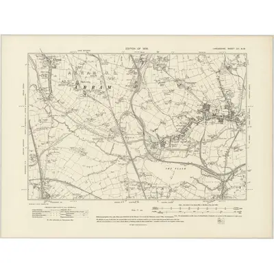 1905 Map of Lancashire CII.NW, 1908 Print