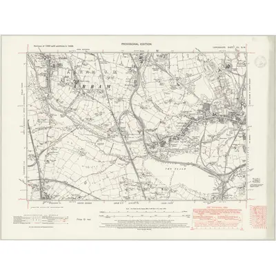 1938 Map of Lancashire CII.NW, 1947 Print