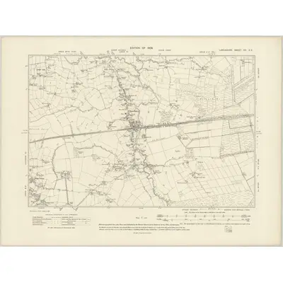 1905 Map of Lancashire CII.SE, 1908 Print