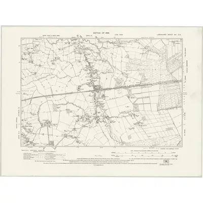 1925 Map of Lancashire CII.SE, 1929 Print