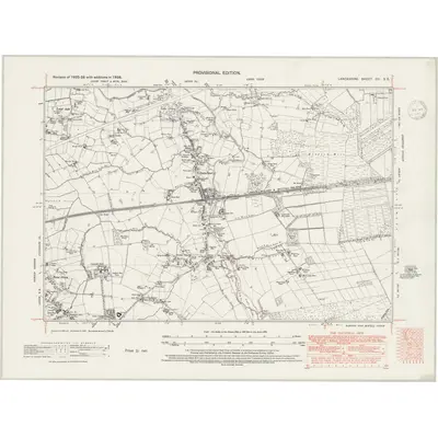 1938 Map of Lancashire CII.SE, 1947 Print