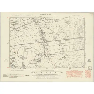 1947 Map of Lancashire CII.SE, 1951 Print