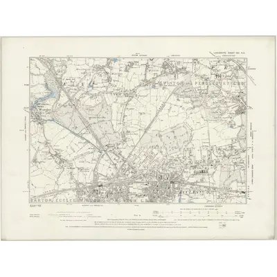 1888 Map of Lancashire CIII.NE, 1894 Print