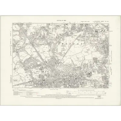 1927 Map of Lancashire CIII.NE, 1930 Print