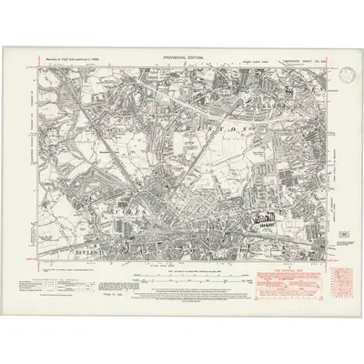 1938 Map of Lancashire CIII.NE, 1946 Print