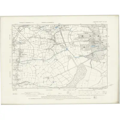 1891 Map of Lancashire CIII.NW, 1894 Print