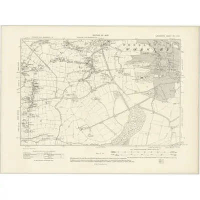 1904 Map of Lancashire CIII.NW, 1909 Print