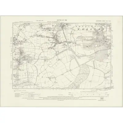 1927 Map of Lancashire CIII.NW, 1929 Print