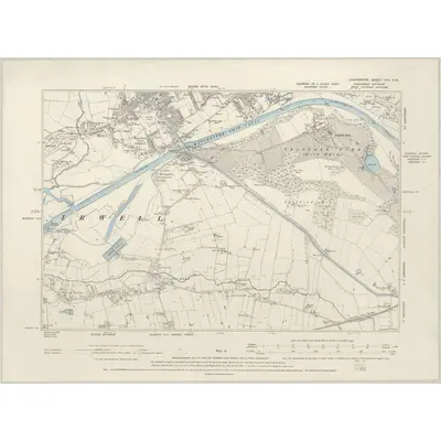 1889 Map of Lancashire CIII.SE, 1896 Print