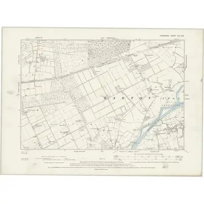 1894 Map of Lancashire CIII.SW, 1896 Print