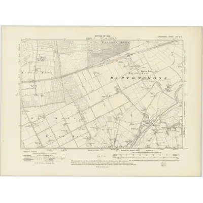 1904 Map of Lancashire CIII.SW, 1909 Print