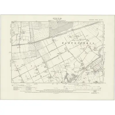 1926 Map of Lancashire CIII.SW, 1929 Print