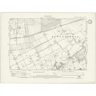 1926 Map of Lancashire CIII.SW, 1933 Print