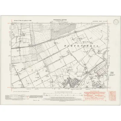 1938 Map of Lancashire CIII.SW, 1947 Print