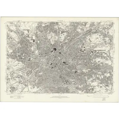 1915 Map of Lancashire CIV, 1923 Print