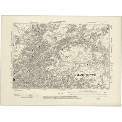 1905 Map of Lancashire CIV.NE, 1909 Print