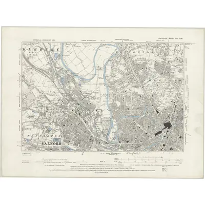 1888 Map of Lancashire CIV.NW, 1894 Print