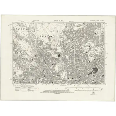 1915 Map of Lancashire CIV.NW, 1923 Print