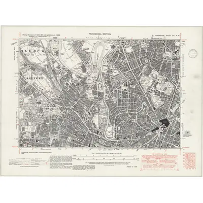 1938 Map of Lancashire CIV.NW, 1946 Print