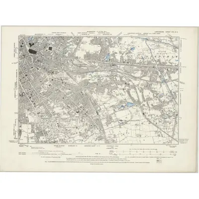 1888 Map of Lancashire CIV.SE, 1894 Print