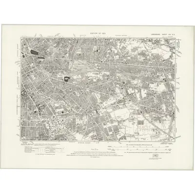 1915 Map of Lancashire CIV.SE, 1923 Print
