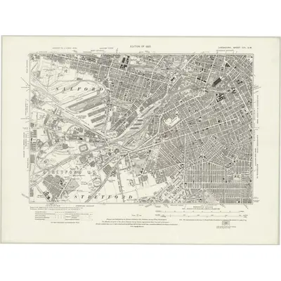 1915 Map of Lancashire CIV.SW, 1923 Print